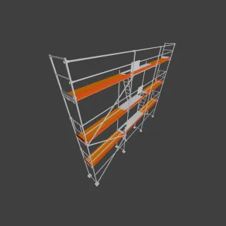 Rusztowanie elewacyjne Plettac PD70 - pole 3 m - 9 m x 8 m - 72 m2 roboczo